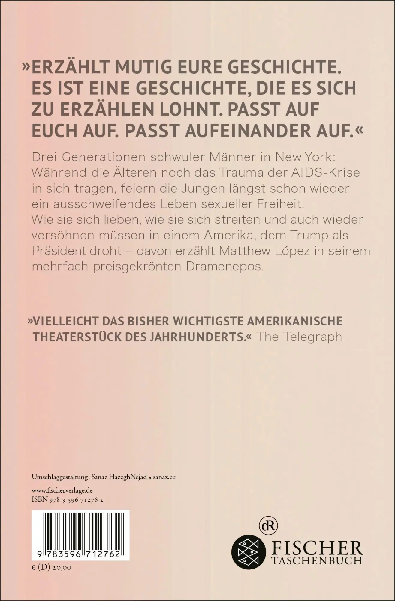 Rückseite: 9783596712762 | Das Vermächtnis | Matthew López | Taschenbuch | 320 S. | Deutsch