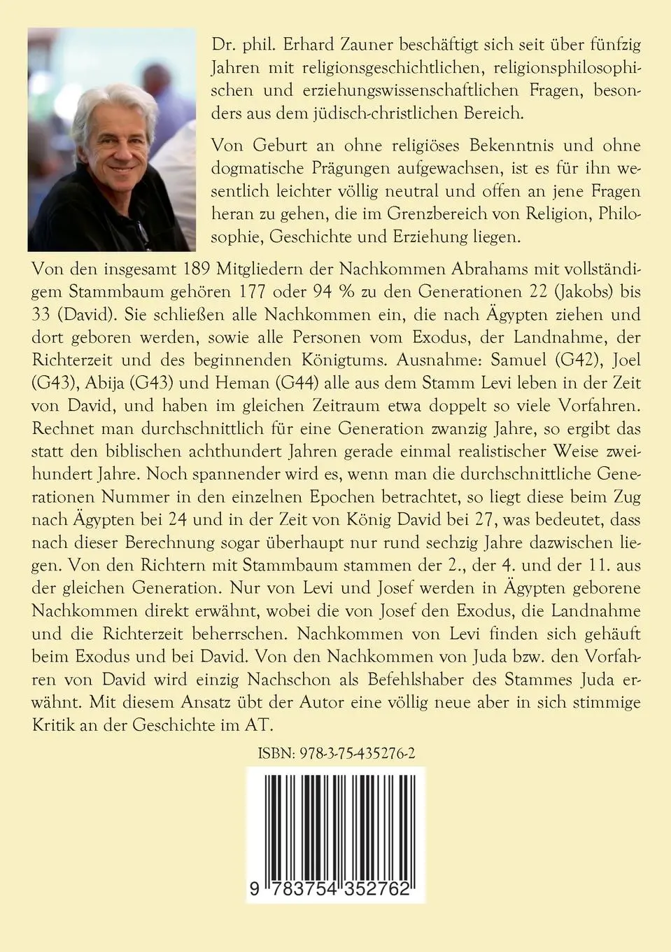 Rückseite: 9783754352762 | Unstimmigkeiten im Stammbaum von Jakob bis David | Erhard Zauner