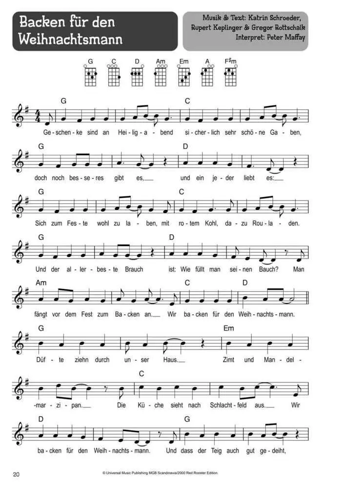 Bild: 9783954562862 | 100 Kinderlieder für Ukulele - Weihnachten | Edition | Buch | 184 S.