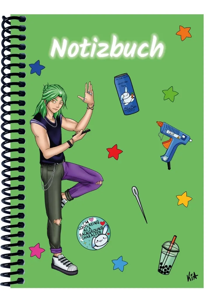 A 5 Notizbuch Manga Quinn, grün, blanko