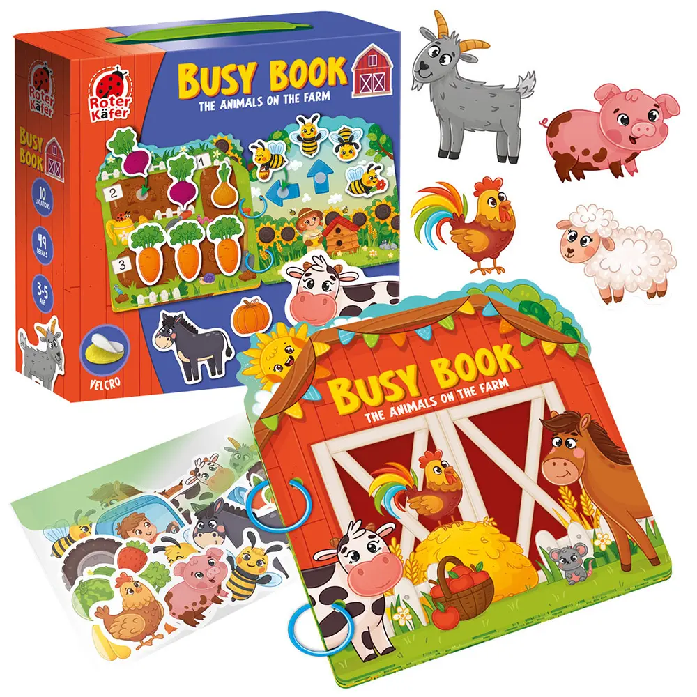 Bild: 5903858962962 | Lernspiel Roter Käfer Busy Book mit Klettverschluss Tiere auf dem...