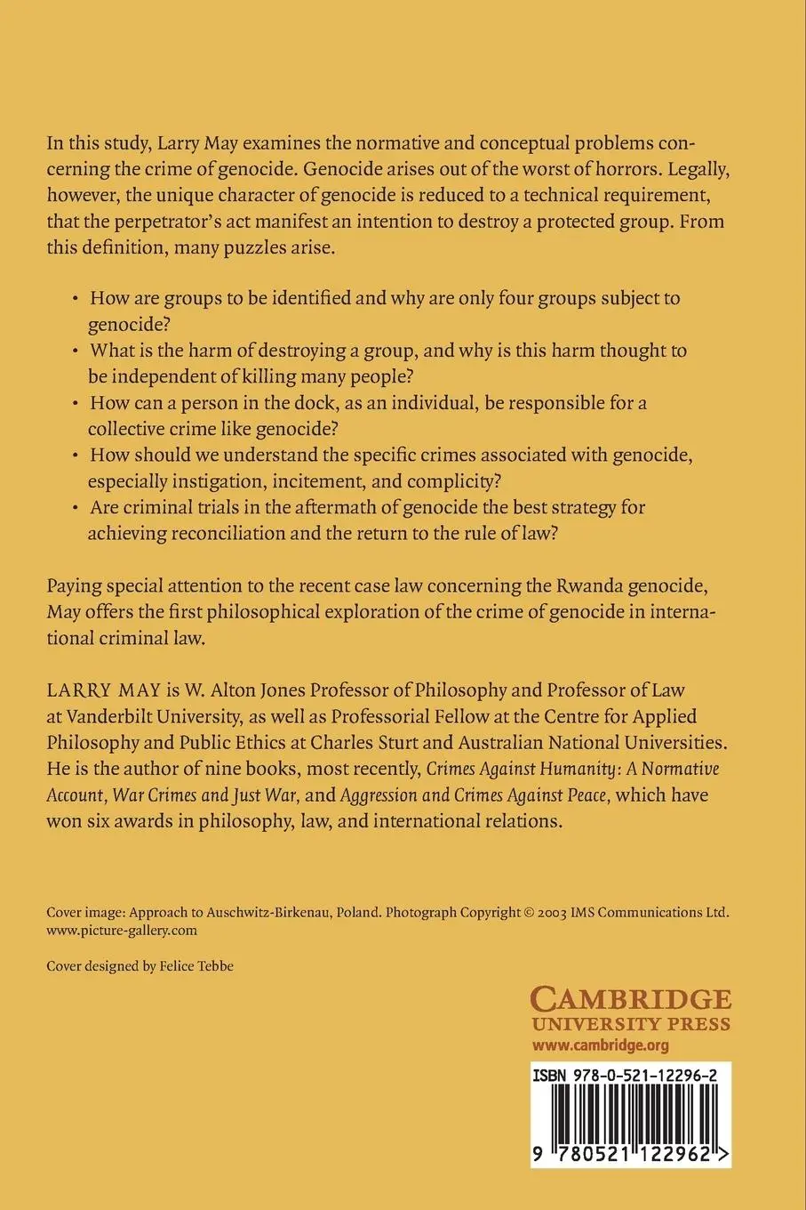Rückseite: 9780521122962 | Genocide | A Normative Account | Larry May | Taschenbuch | Englisch