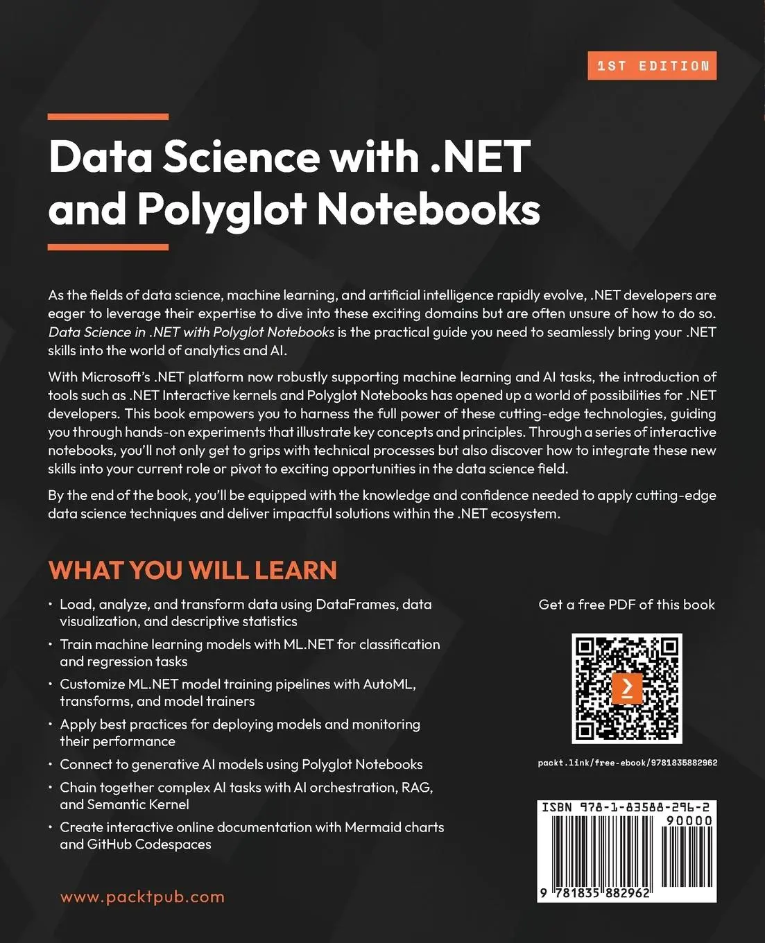 Rückseite: 9781835882962 | Data Science with .NET and Polyglot Notebooks | Matt Eland | Buch