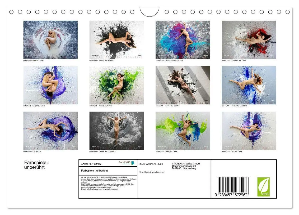 Bild: 9783457572962 | Farbspiele - unberührt (Wandkalender 2026 DIN A4 quer), CALVENDO...