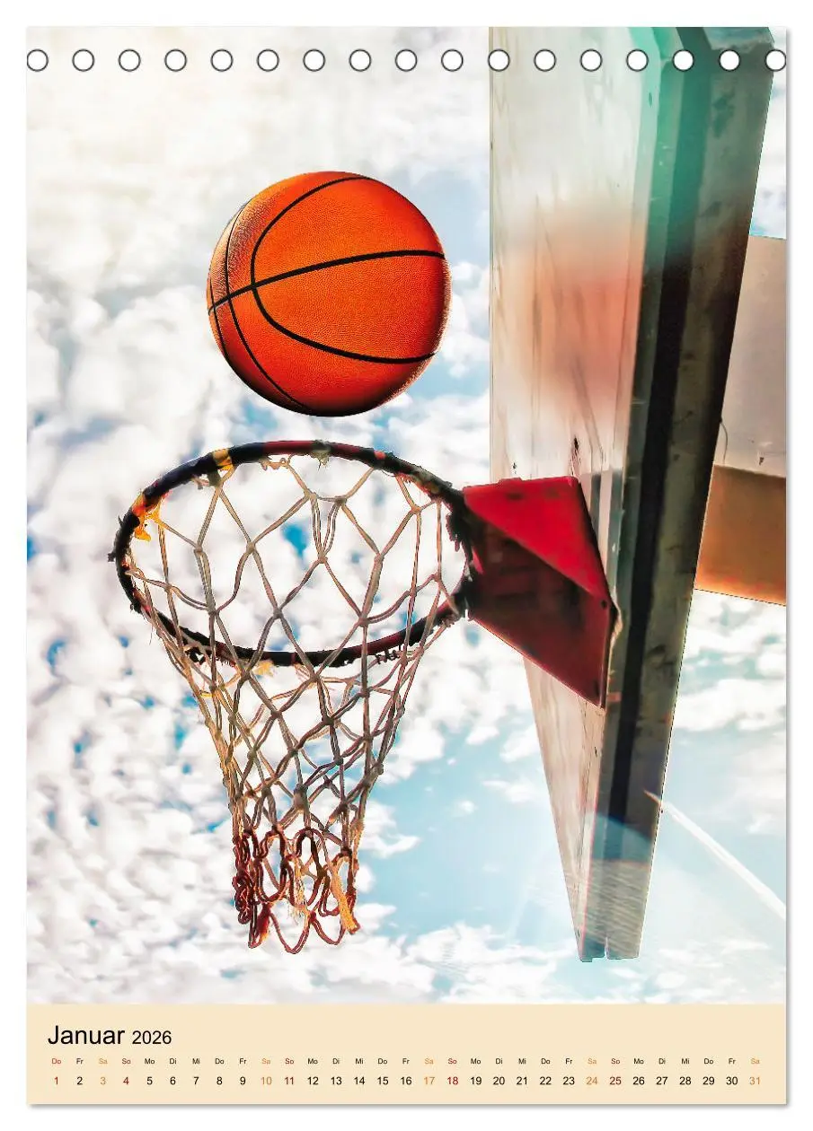 Bild: 9783516352962 | Basketball Fun (Tischkalender 2026 DIN A5 hoch), CALVENDO...