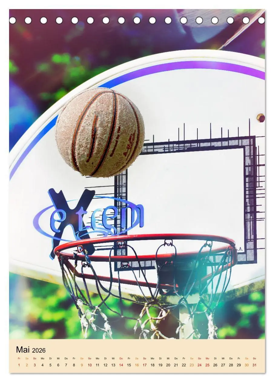 Bild: 9783516352962 | Basketball Fun (Tischkalender 2026 DIN A5 hoch), CALVENDO...