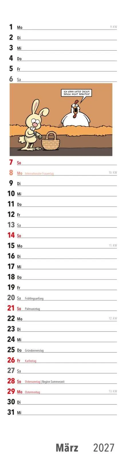 Bild: 9783830322962 | Ruhestand Streifenkalender 2027: Monatskalender für die Wand | Verlag