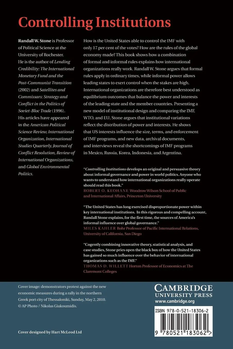 Rückseite: 9780521183062 | Controlling Institutions | Randall W. Stone | Taschenbuch | Englisch