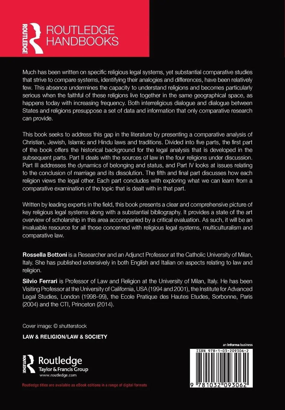 Rückseite: 9781032093062 | Routledge Handbook of Religious Laws | Silvio Ferrari (u. a.) | Buch