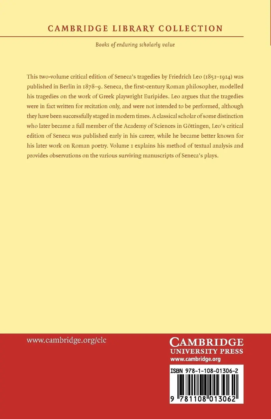 Rückseite: 9781108013062 | L. Annaei Senecae Tragoediae | Seneca | Taschenbuch | Latein | 2010