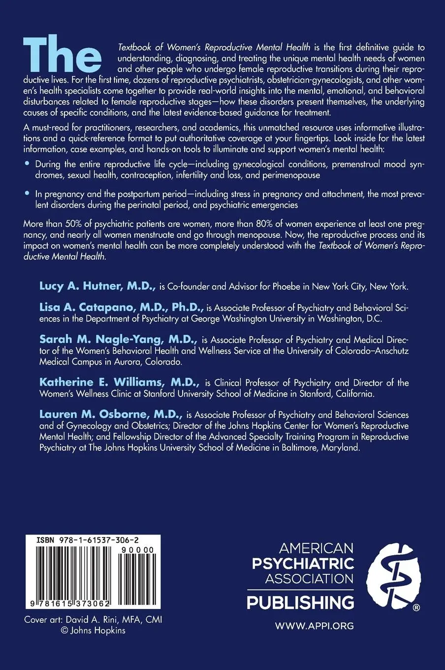 Rückseite: 9781615373062 | Textbook of Women's Reproductive Mental Health | Williams (u. a.)