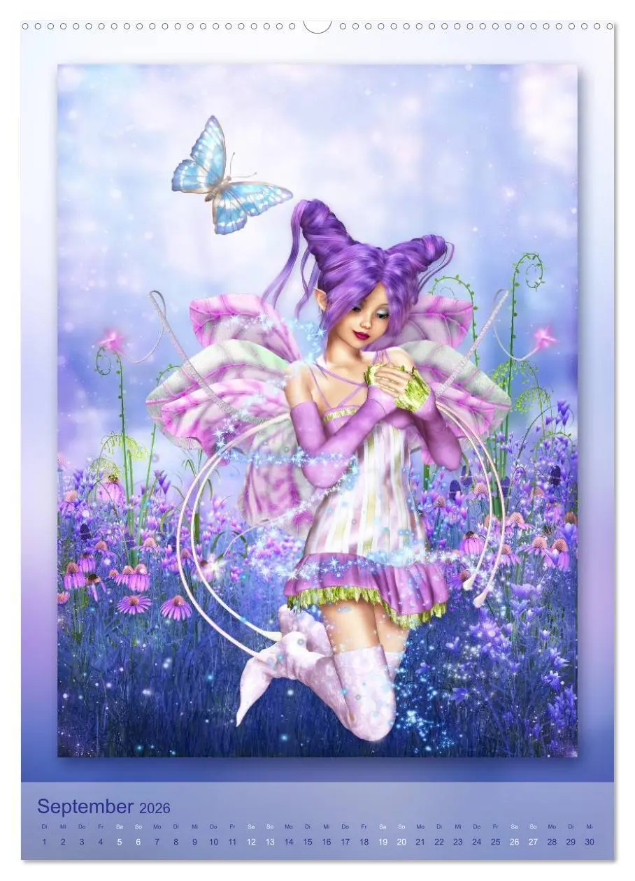 Bild: 9783516483062 | Elfen &amp; Feen - Kalender (Wandkalender 2026 DIN A2 hoch), CALVENDO...