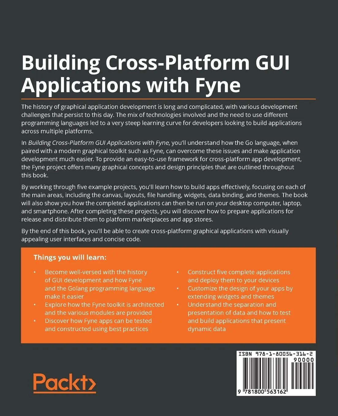 Rückseite: 9781800563162 | Building Cross-Platform GUI Applications with Fyne | Andrew Williams
