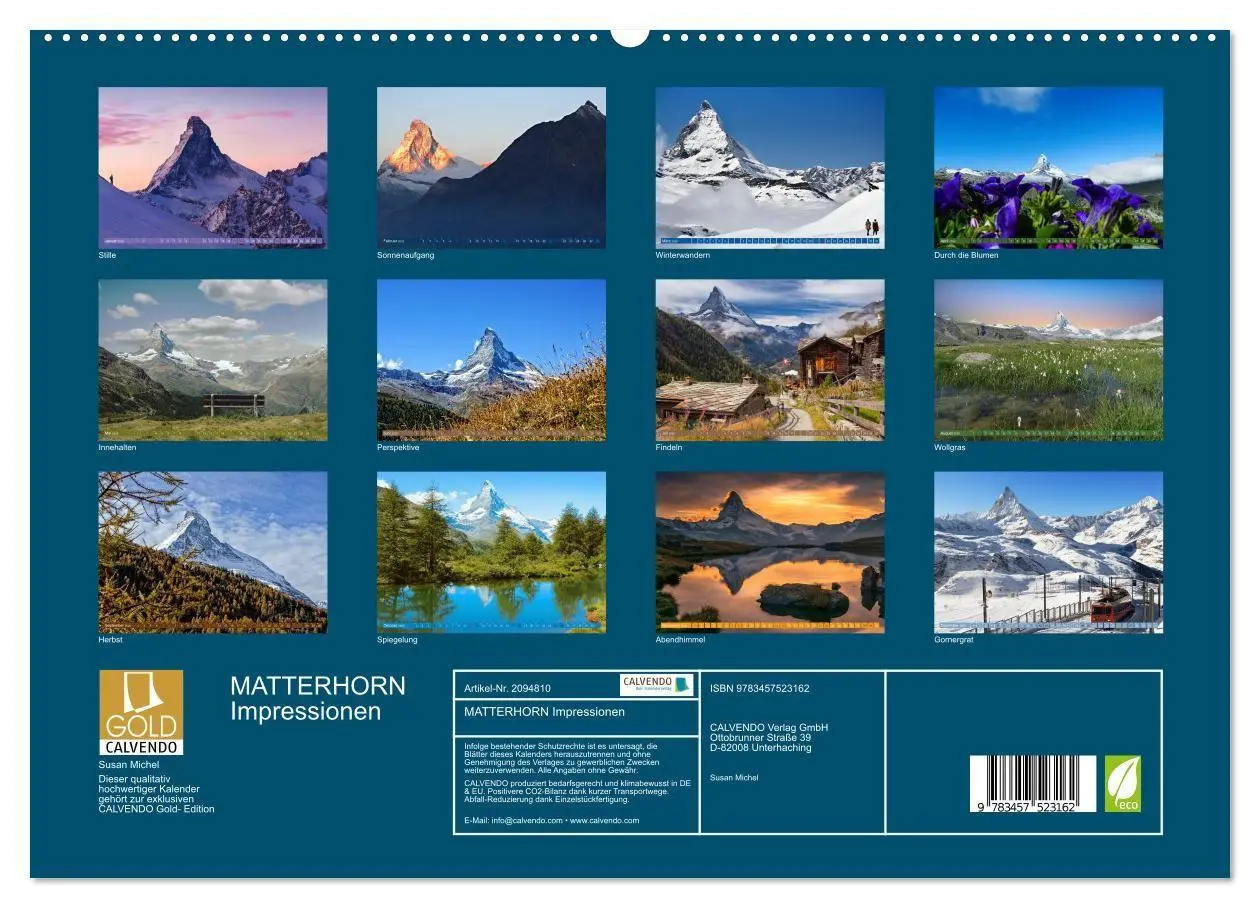 Bild: 9783457523162 | MATTERHORN Impressionen (hochwertiger Premium Wandkalender 2026 DIN...