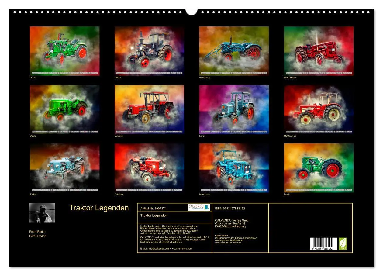 Bild: 9783457833162 | Traktor Legenden (Wandkalender 2026 DIN A2 quer), CALVENDO...