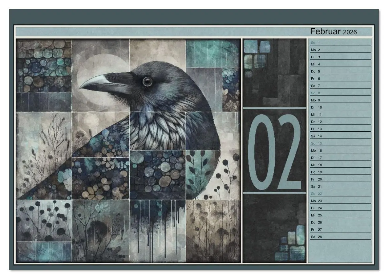 Bild: 9783516613162 | Krähen. Verborgene Farbnuancen. Kunst. (Tischkalender 2026 DIN A5...