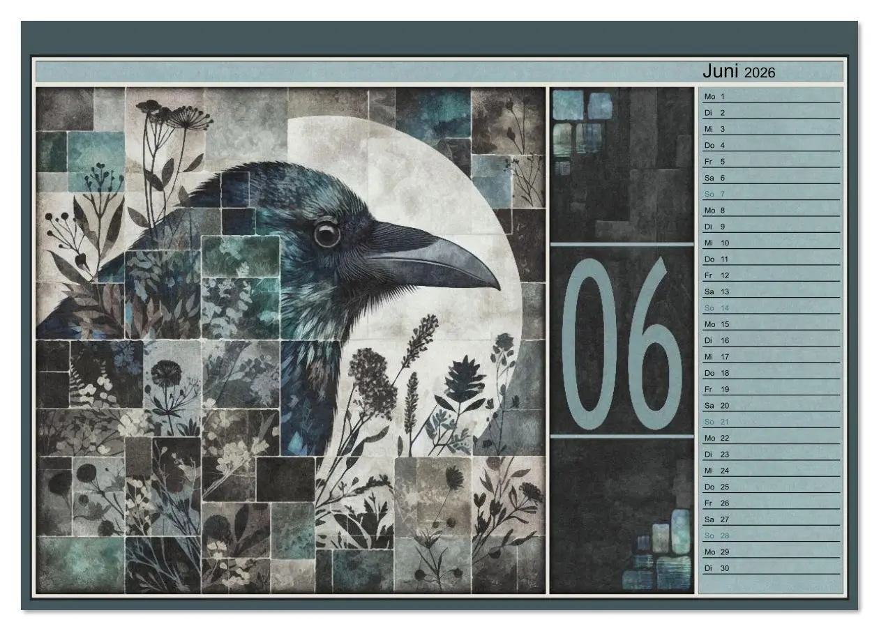 Bild: 9783516613162 | Krähen. Verborgene Farbnuancen. Kunst. (Tischkalender 2026 DIN A5...