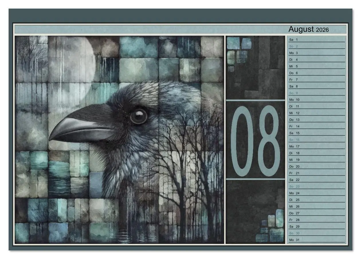 Bild: 9783516613162 | Krähen. Verborgene Farbnuancen. Kunst. (Tischkalender 2026 DIN A5...