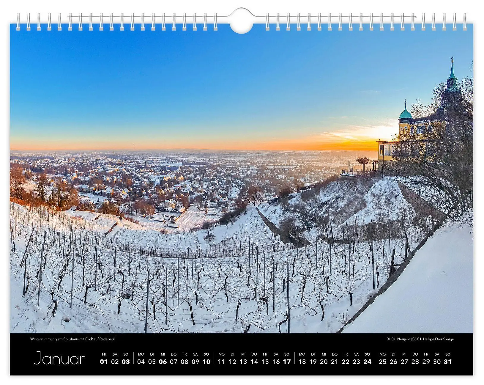 Bild: 9783912303162 | Kalender Radebeul 2027 | 40 x 30 cm schwarzes Kalendarium | Schubert