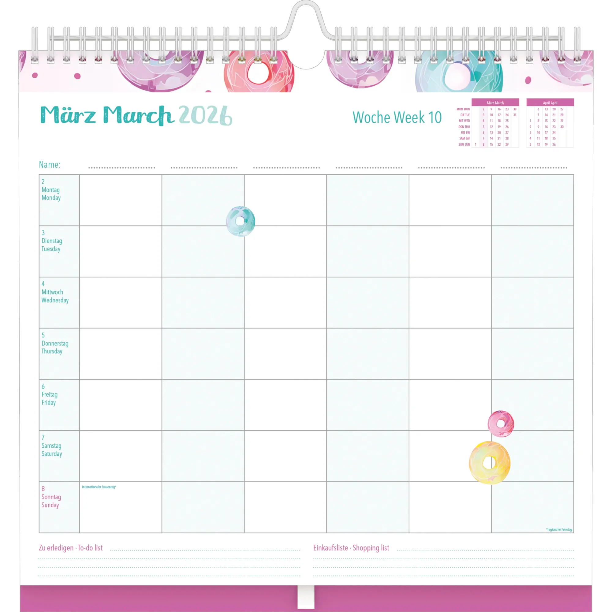 Bild: 4069095003262 | Familien Wochenkalender Dots 2026 - Familien-Timer - Termin-Planer...