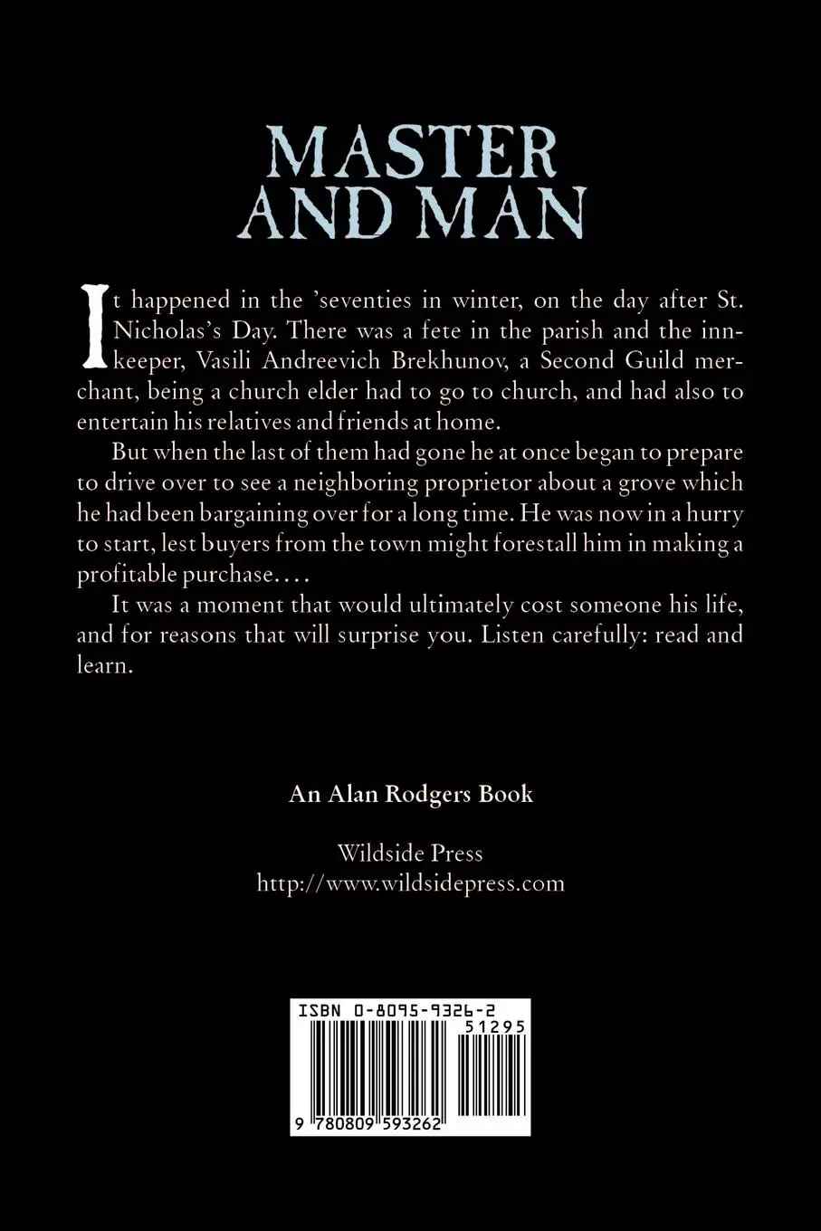 Rückseite: 9780809593262 | Master and Man by Leo Tolstoy, Fiction, Classics | Leo Tolstoy | Buch