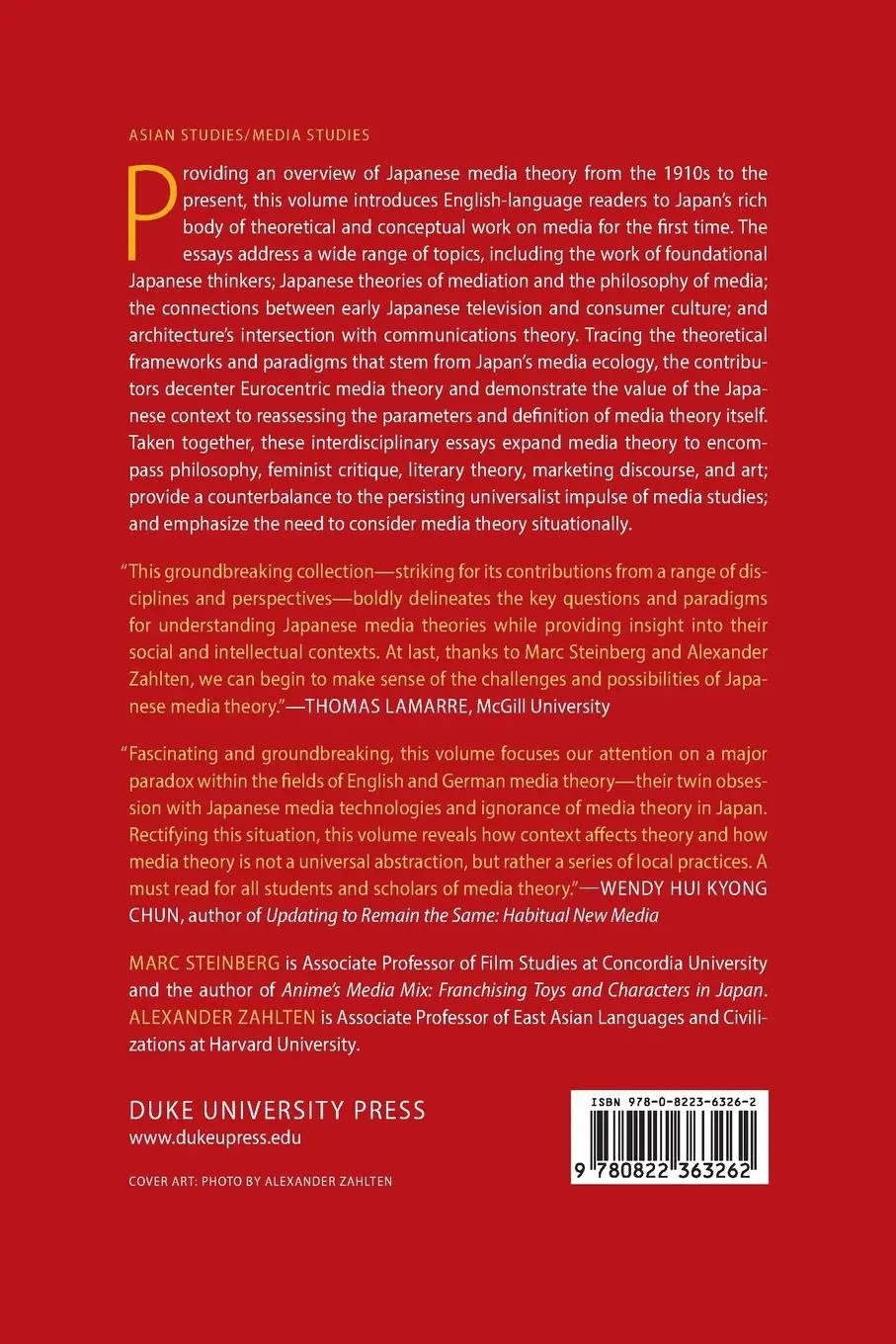 Rückseite: 9780822363262 | Media Theory in Japan | Marc Steinberg | Taschenbuch | Englisch | 2017