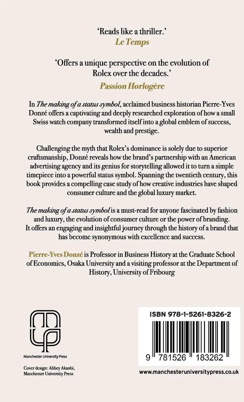 Rückseite: 9781526183262 | The making of a status symbol | A business history of Rolex | Donzé