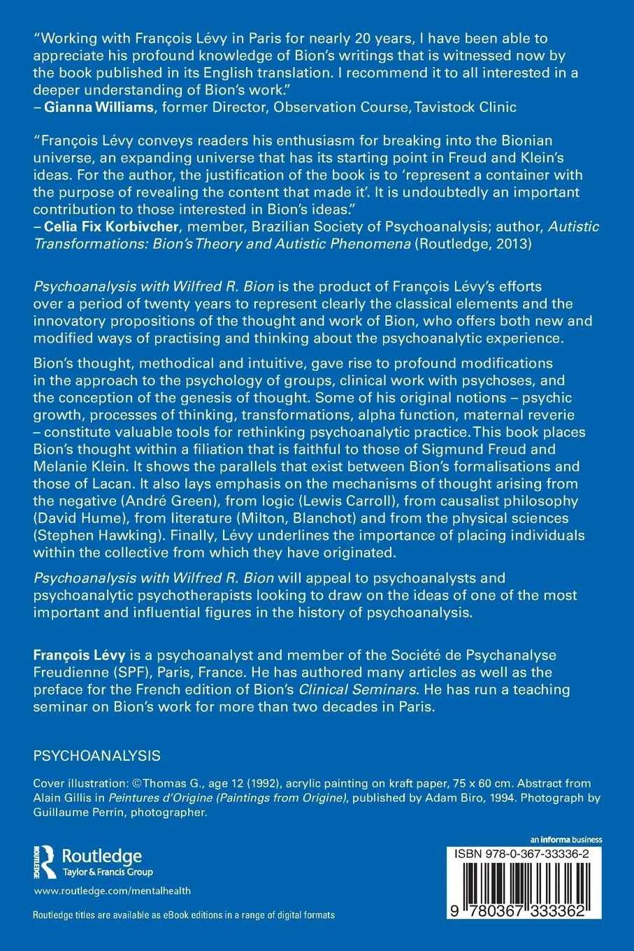 Rückseite: 9780367333362 | Psychoanalysis with Wilfred R. Bion | François Lévy | Taschenbuch