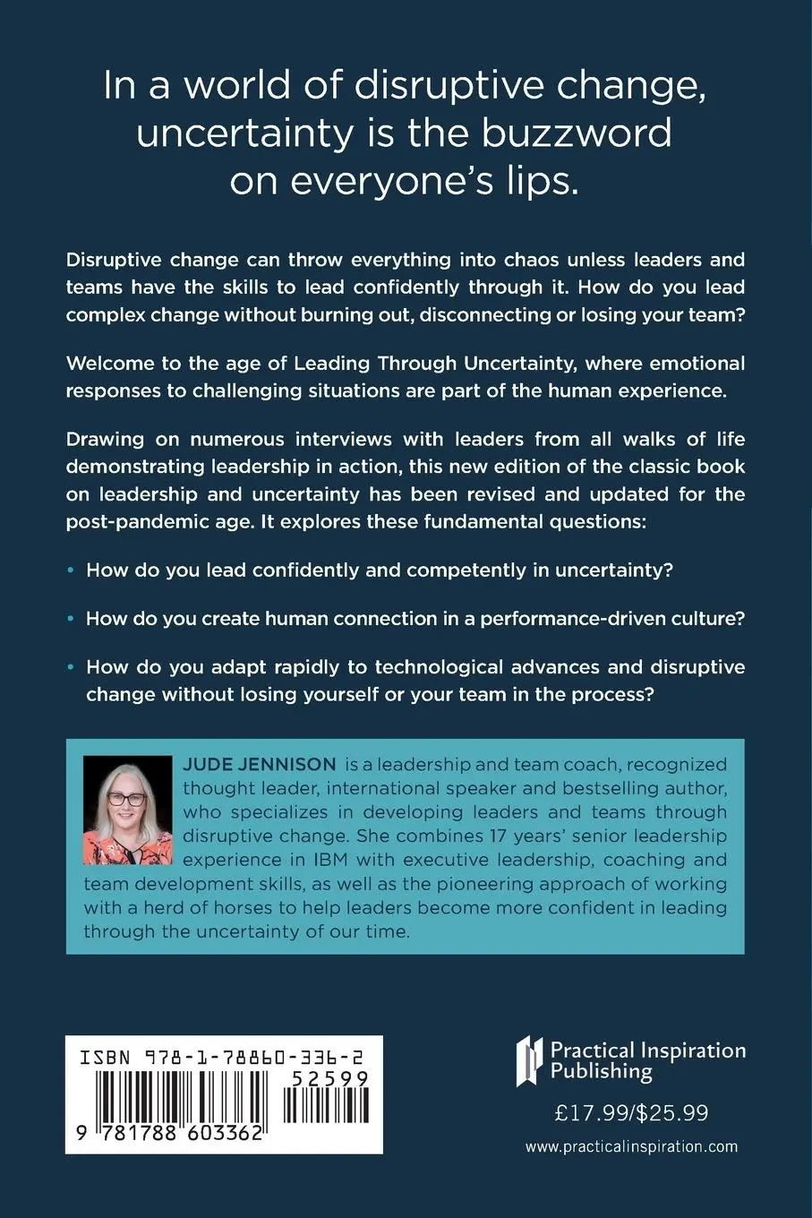 Rückseite: 9781788603362 | Leading Through Uncertainty - 2nd edition | Jude Jennison | Buch
