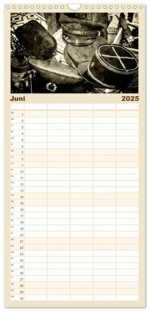 Bild: 9783457123362 | Familienplaner 2025 - Retro mit 5 Spalten (Wandkalender, 21 x 45...
