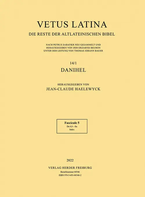 Cover: 9783451003462 | Vetus Latina | Fascicule 5: 8,8 - fin, Index | Jean-Claude Haelewyck