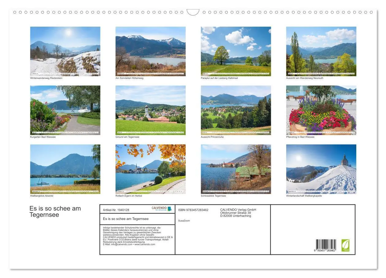 Bild: 9783457283462 | Es is so schee am Tegernsee (Wandkalender 2026 DIN A2 quer),...