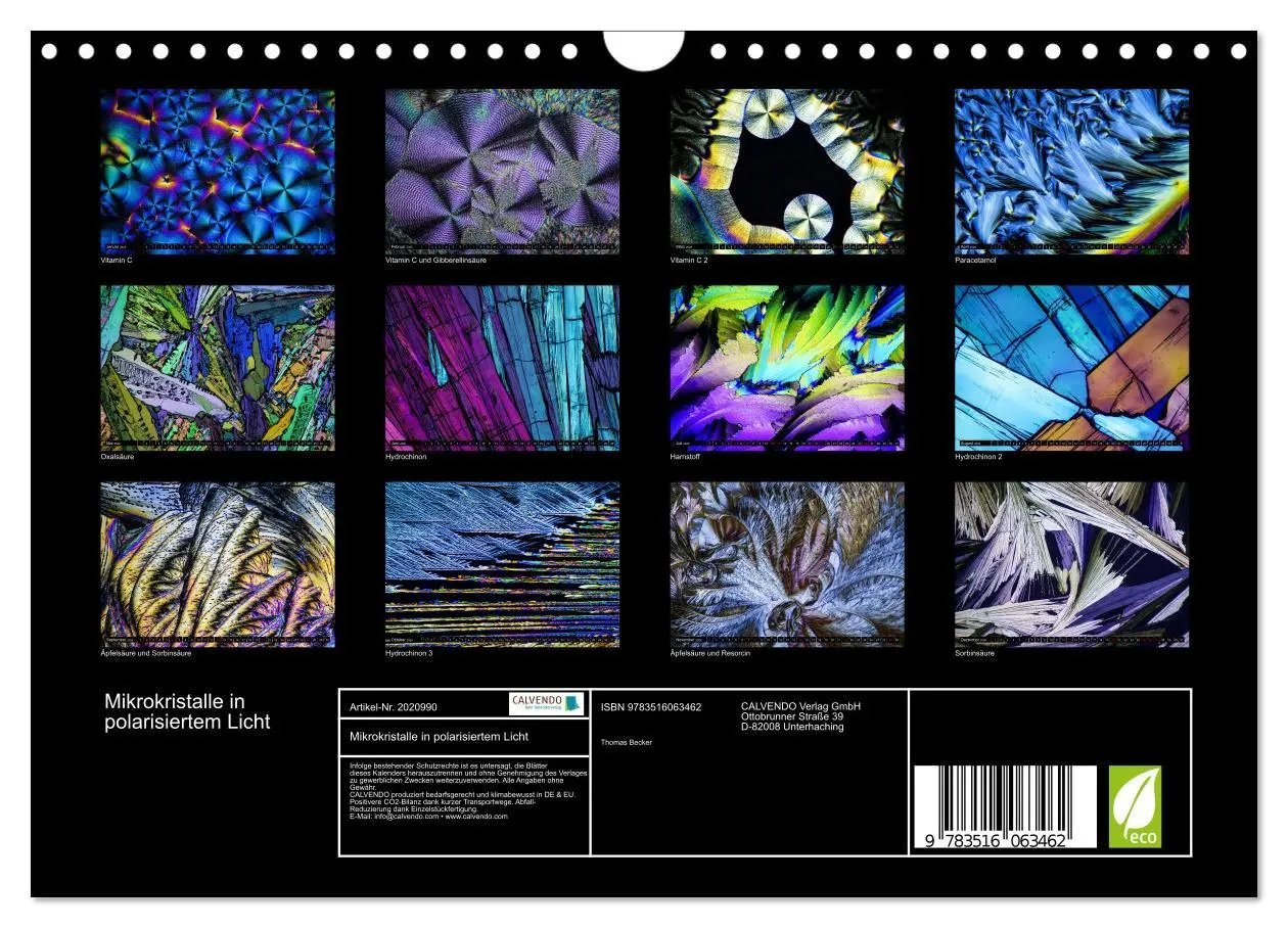 Bild: 9783516063462 | Mikrokristalle in polarisiertem Licht (Wandkalender 2026 DIN A4...
