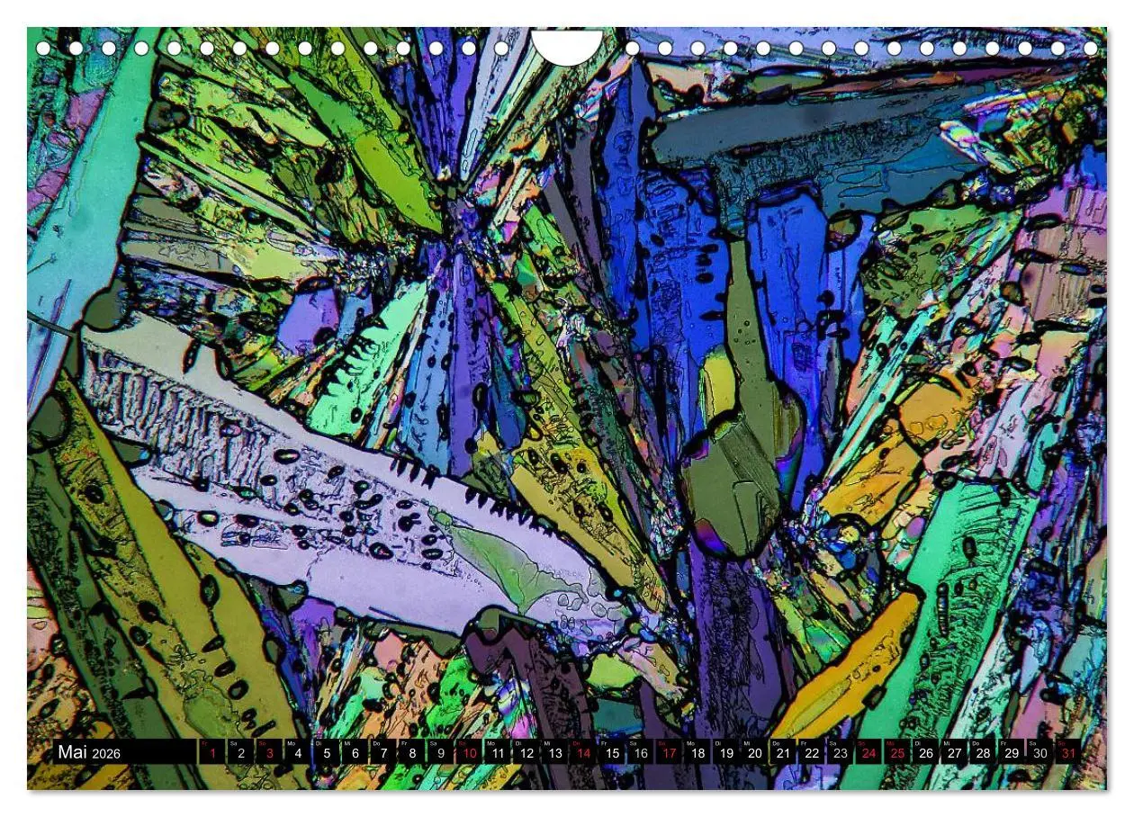 Bild: 9783516063462 | Mikrokristalle in polarisiertem Licht (Wandkalender 2026 DIN A4...