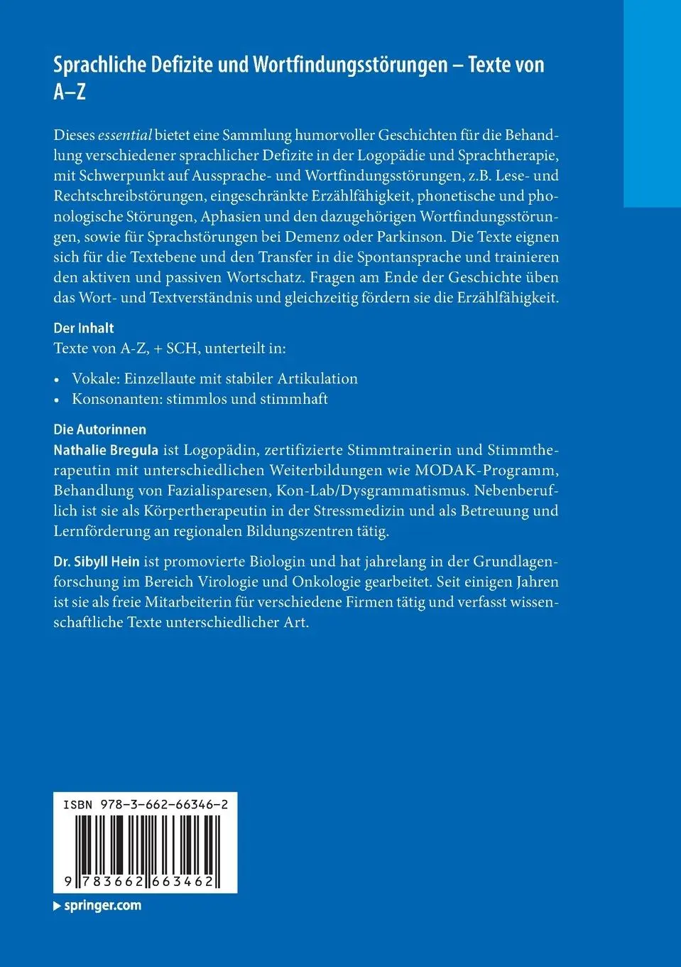 Rückseite: 9783662663462 | Sprachliche Defizite und Wortfindungsstörungen - Texte von A-Z | Buch