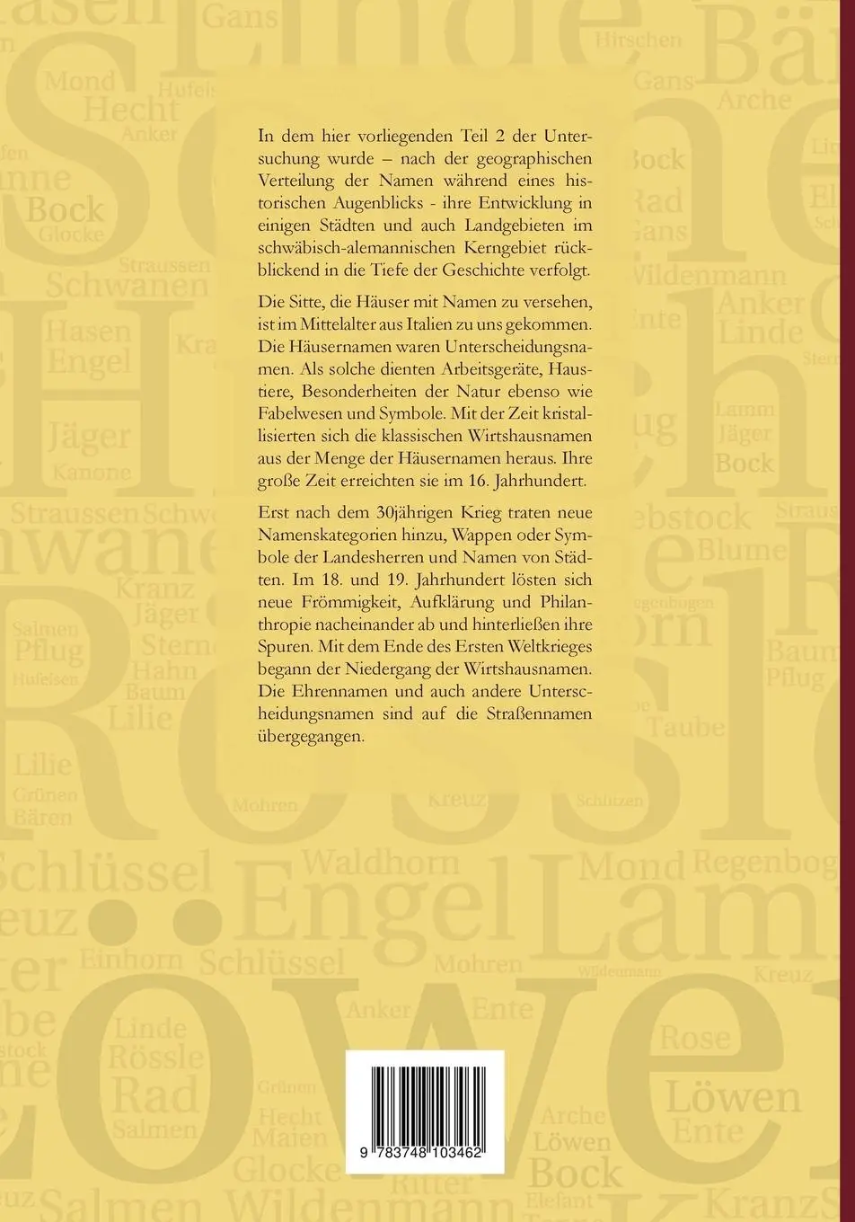 Rückseite: 9783748103462 | Wirtshausnamen | Arnold Nauwerck (u. a.) | Taschenbuch | 152 S. | 2018