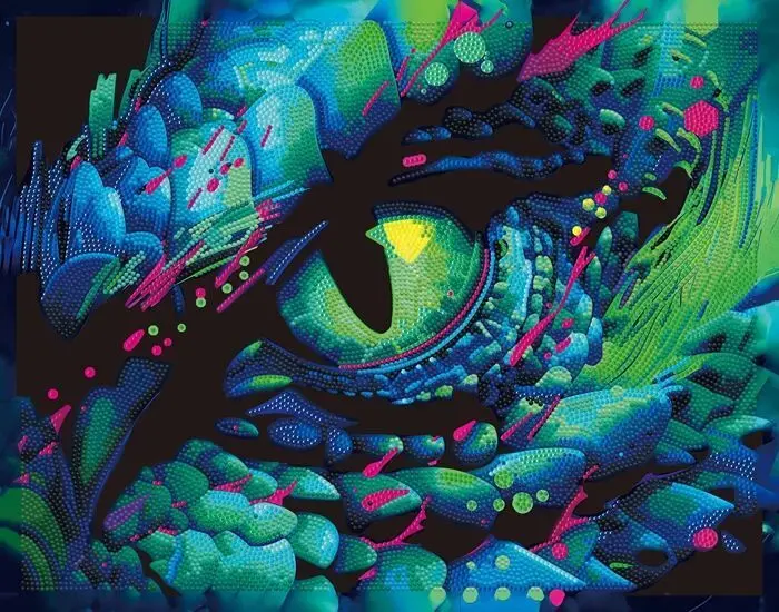 Bild: 4895225943562 | DIAMOND DOTZ - Diamond Painting Neon Drachenauge | Kit (Bastelset)