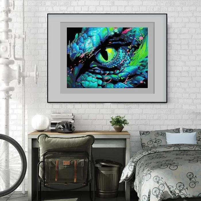 Bild: 4895225943562 | DIAMOND DOTZ - Diamond Painting Neon Drachenauge | Kit (Bastelset)