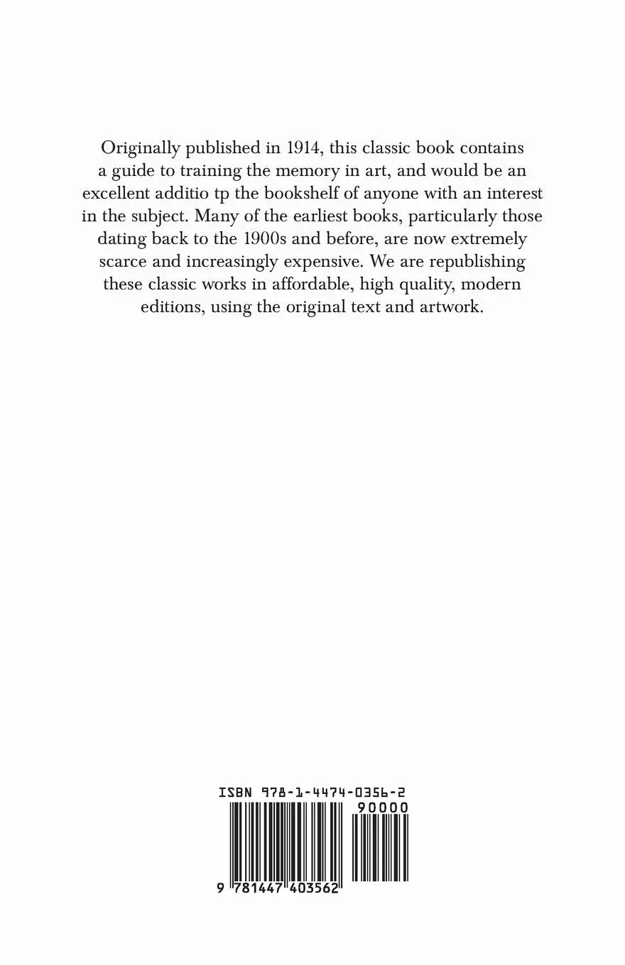 Rückseite: 9781447403562 | The Training of the Memory in Art and the Education of the Artist