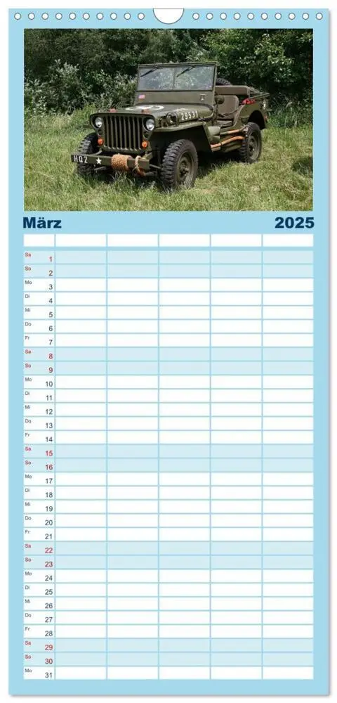 Bild: 9783457103562 | Familienplaner 2025 - US Cars Kalender mit 5 Spalten (Wandkalender,...