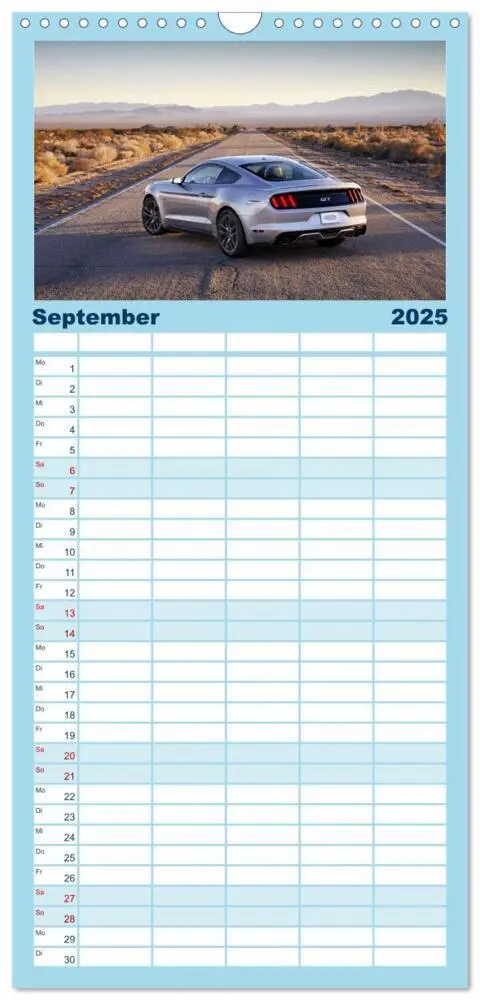 Bild: 9783457103562 | Familienplaner 2025 - US Cars Kalender mit 5 Spalten (Wandkalender,...