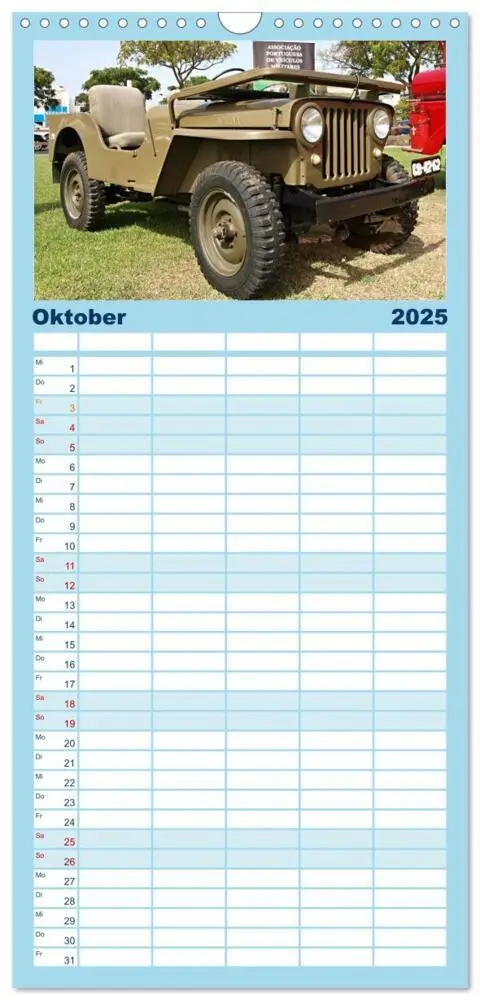 Bild: 9783457103562 | Familienplaner 2025 - US Cars Kalender mit 5 Spalten (Wandkalender,...