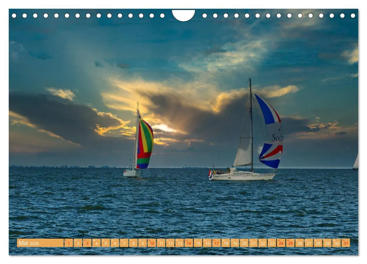 Bild: 9783457723562 | Segeln im Sonnenuntergang (Wandkalender 2026 DIN A4 quer), CALVENDO...
