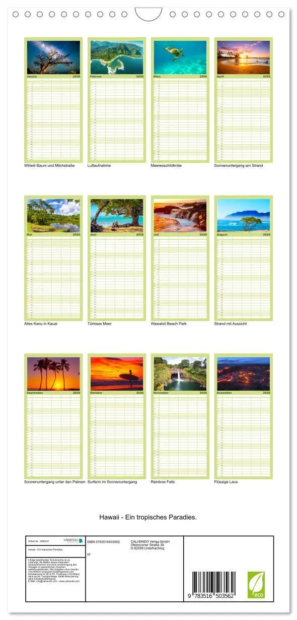 Bild: 9783516503562 | Familienplaner 2026 - Hawaii - Ein tropisches Paradies. mit 5...