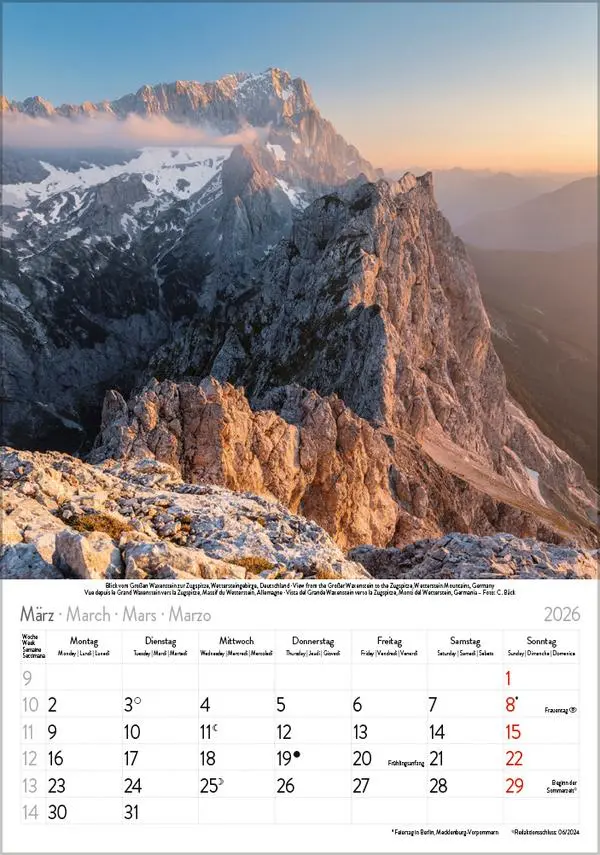 Bild: 9783731883562 | Die Alpen 2026 | Verlag Korsch | Kalender | Spiralbindung | 13 S.