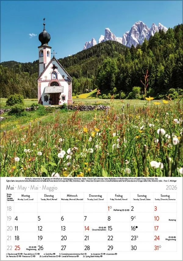 Bild: 9783731883562 | Die Alpen 2026 | Verlag Korsch | Kalender | Spiralbindung | 13 S.