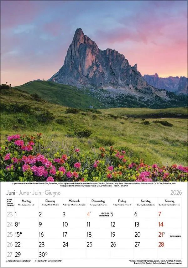 Bild: 9783731883562 | Die Alpen 2026 | Verlag Korsch | Kalender | Spiralbindung | 13 S.