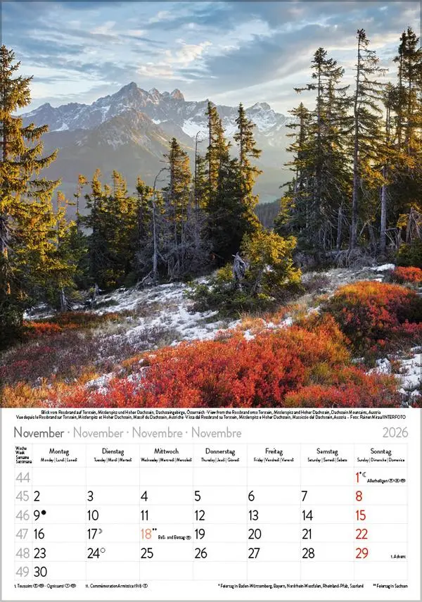 Bild: 9783731883562 | Die Alpen 2026 | Verlag Korsch | Kalender | Spiralbindung | 13 S.
