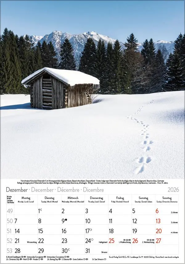 Bild: 9783731883562 | Die Alpen 2026 | Verlag Korsch | Kalender | Spiralbindung | 13 S.