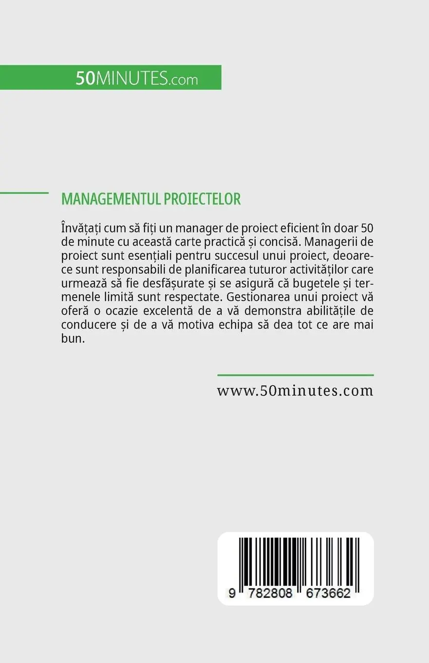 Rückseite: 9782808673662 | Managementul proiectelor | Nicolas Zinque | Taschenbuch | Rumänisch